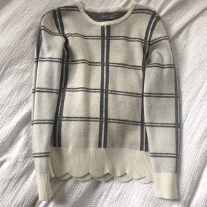 Scalloped edge comfy sweater